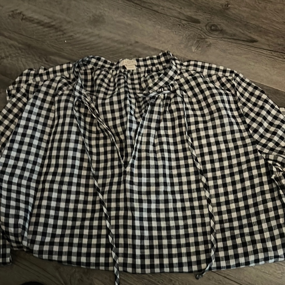Never worn! J. Crew Blue Checked Tunic SZ M